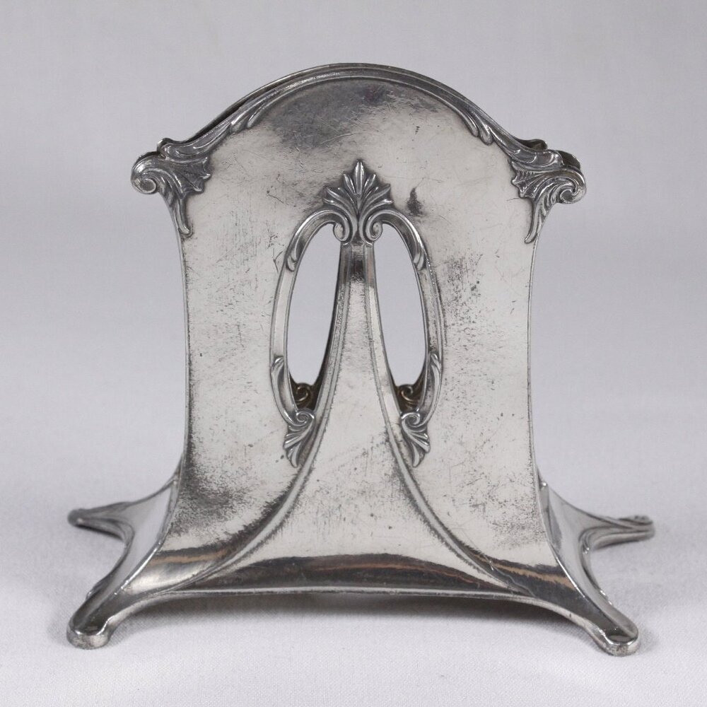 Antique Jugendstil WMF letter holder, vintage distressed Oxidized finish